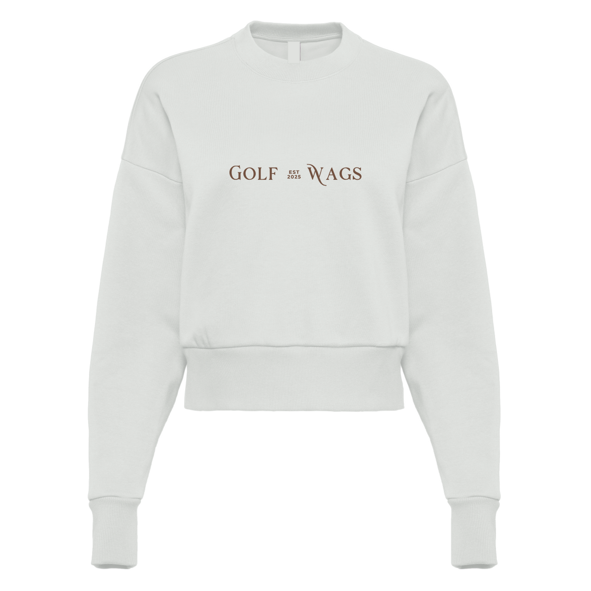 Text design cropped sweater in Bone