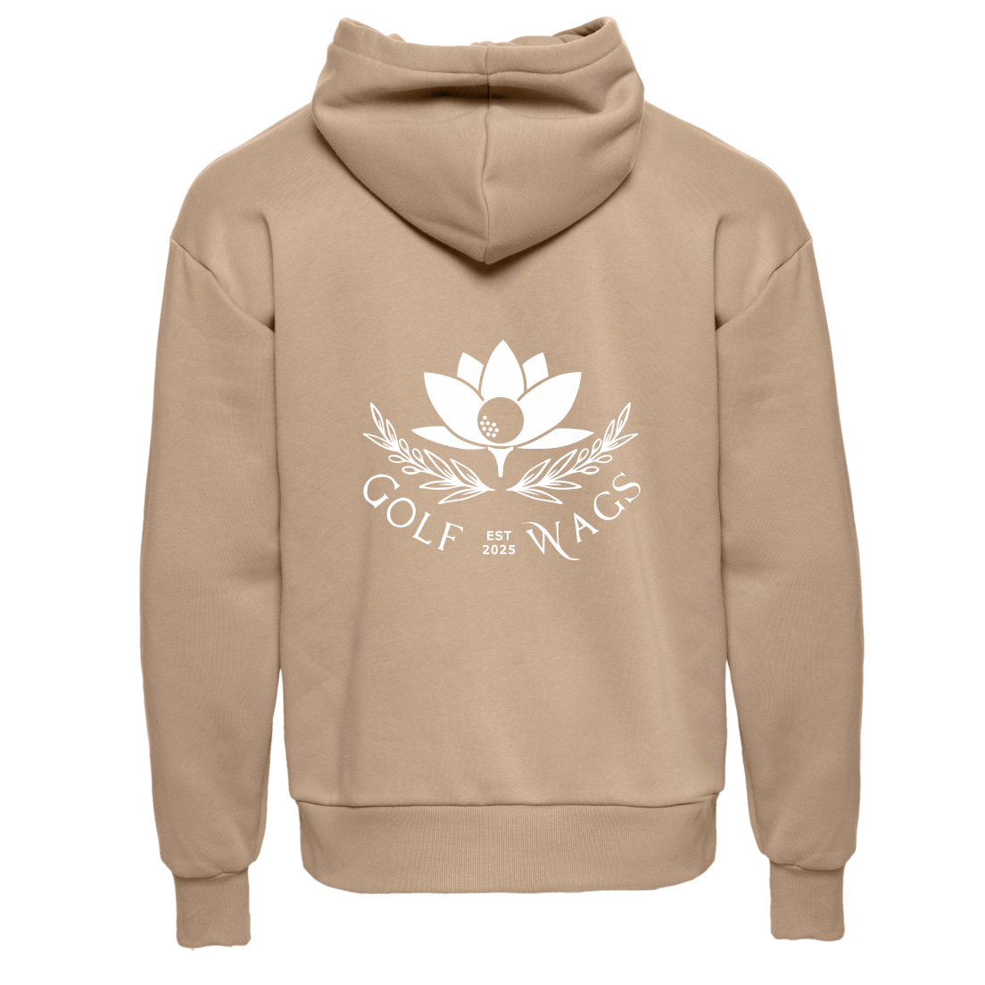 Oversized text hoodie in Tan