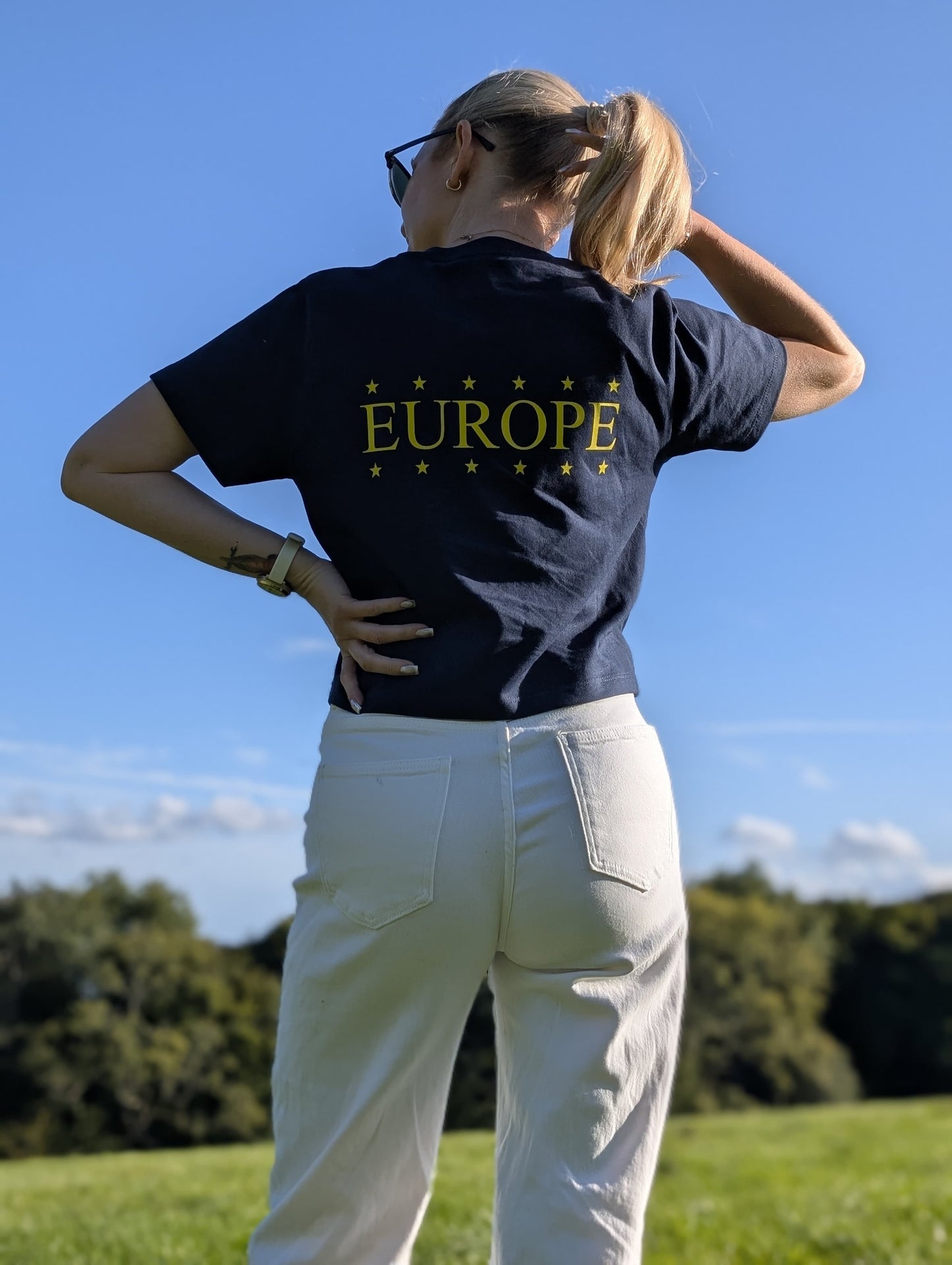 Limited edition Team Europe Navy cropped tee