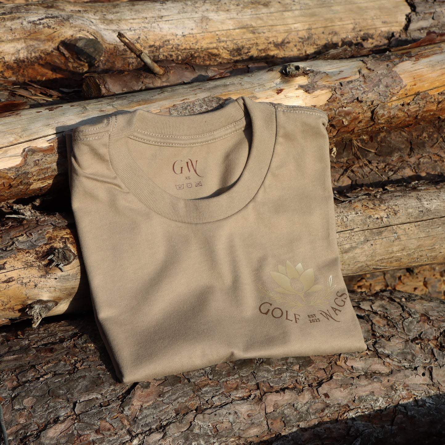 Cropped Oversized T-Shirt in Tan