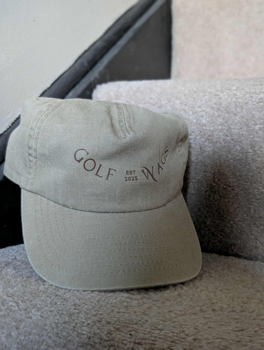 Golf Wags text Relaxed fit cap in Khaki