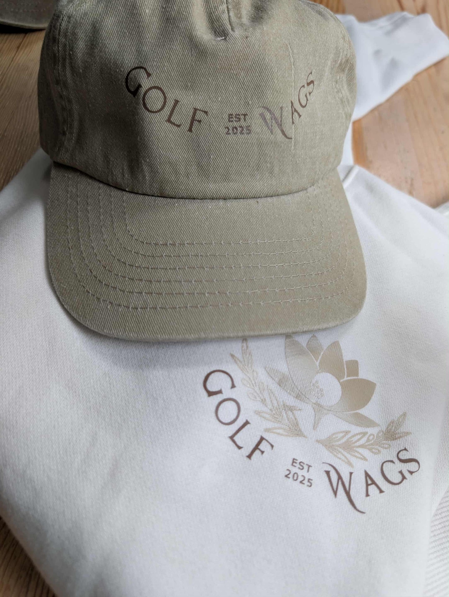 Golf Wags text Relaxed fit cap in Khaki