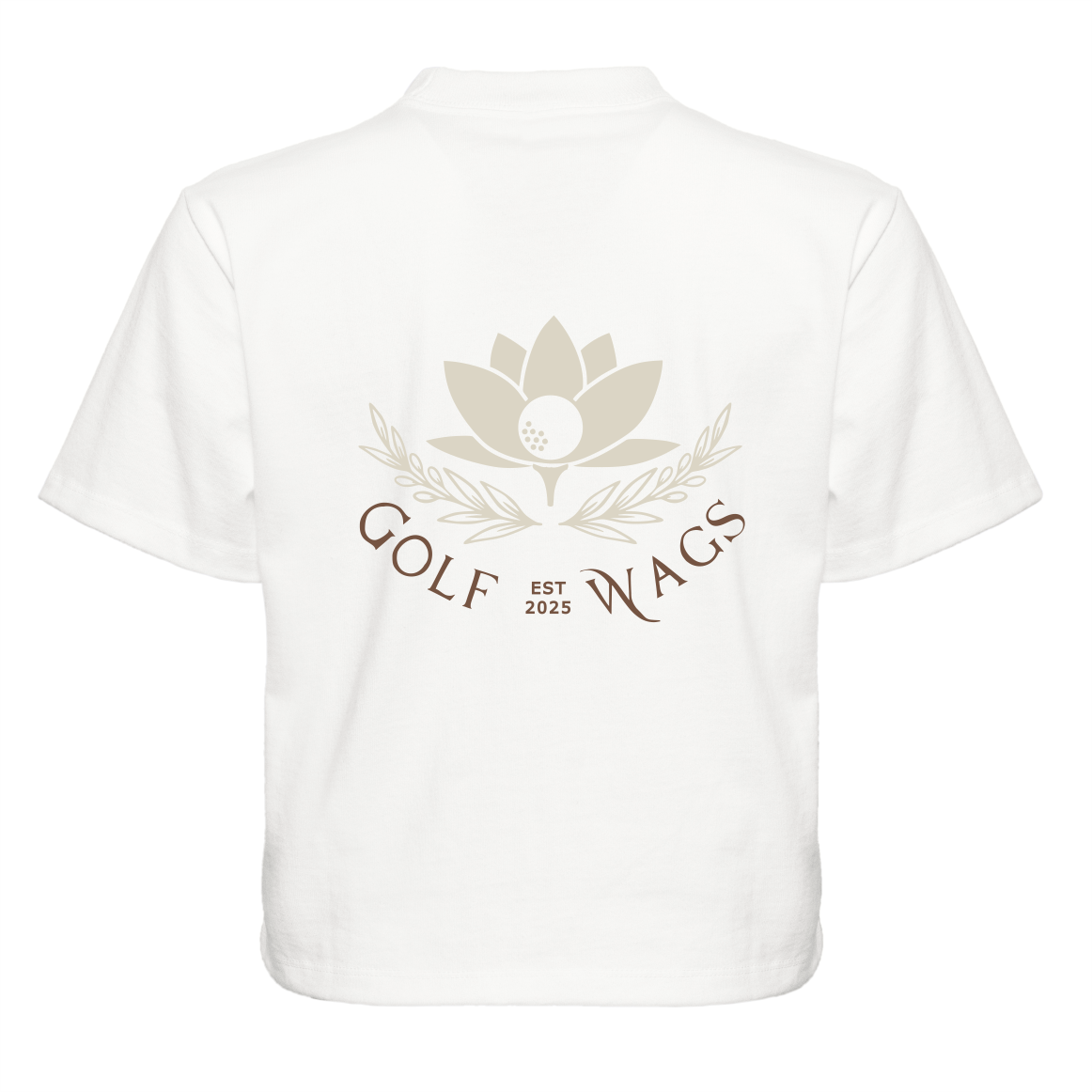 GW Logo Cropped Oversized T-Shirt in White with Reverse Logo
