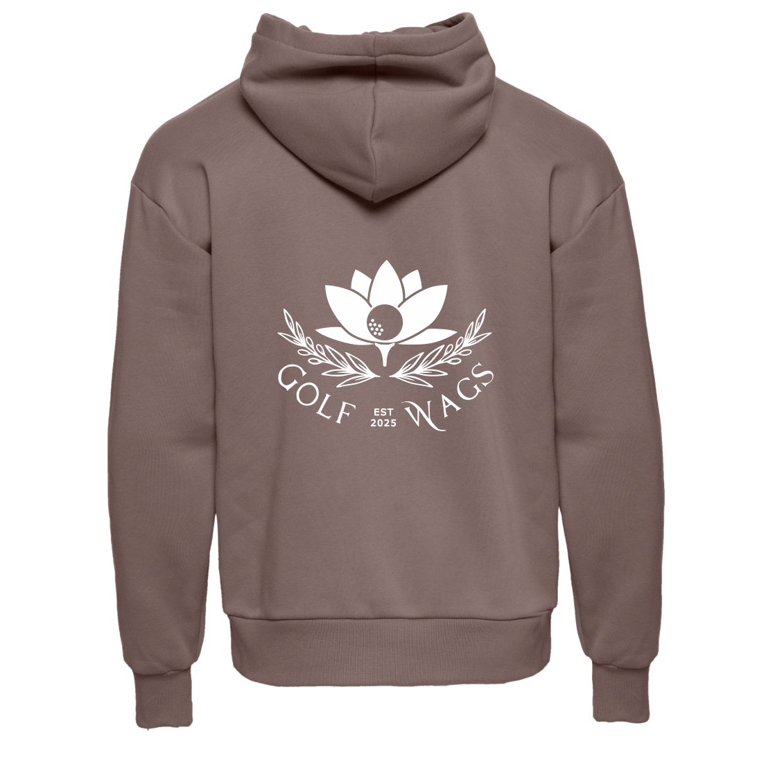 Oversized text hoodie in Shitake