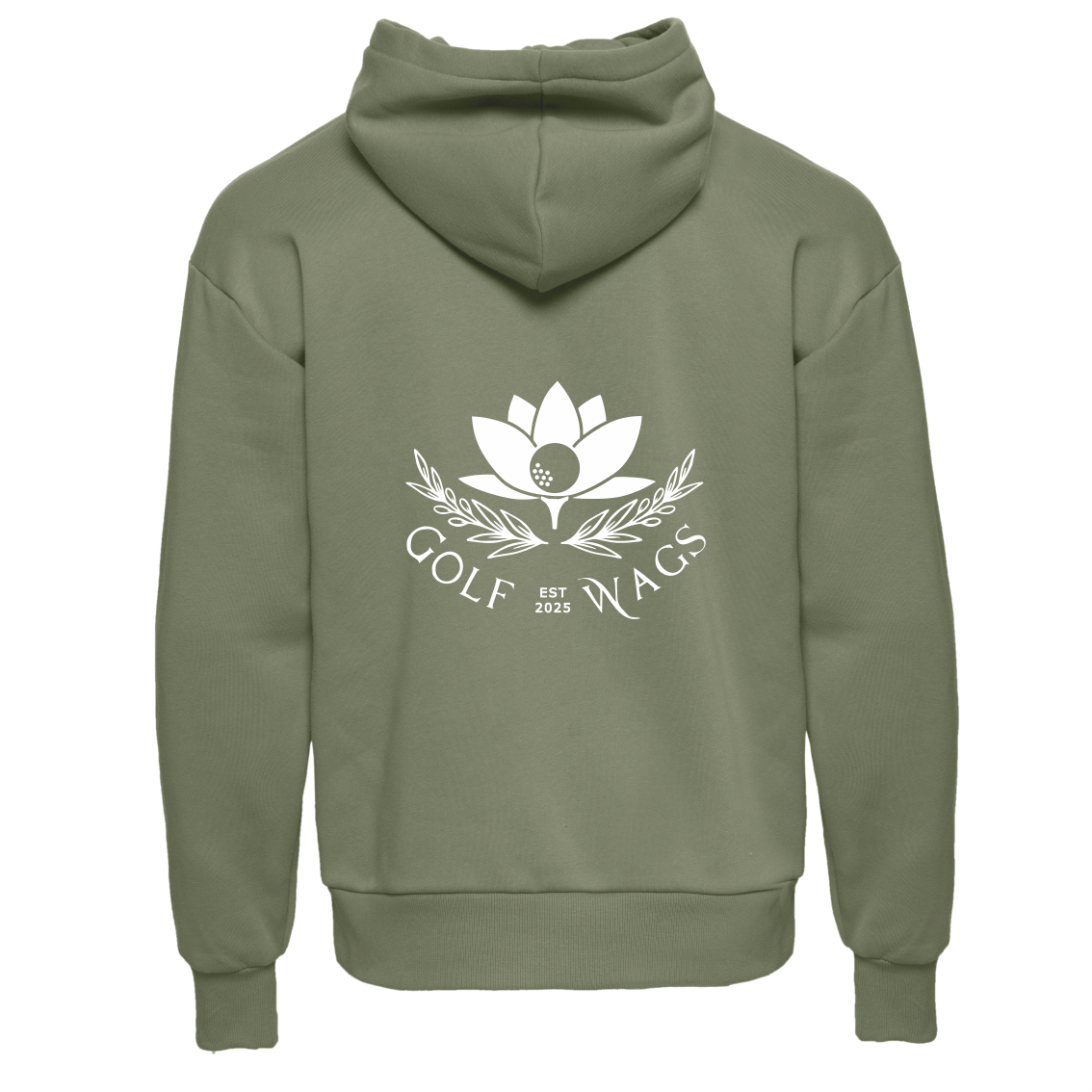 Oversized text hoodie in Olive