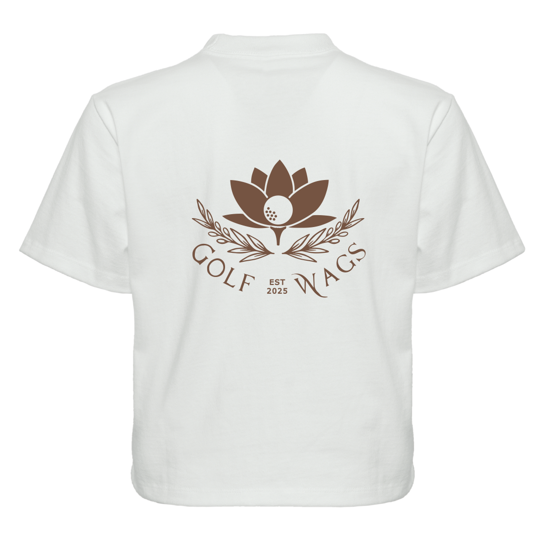 Cropped Oversized text design T-Shirt in Bone