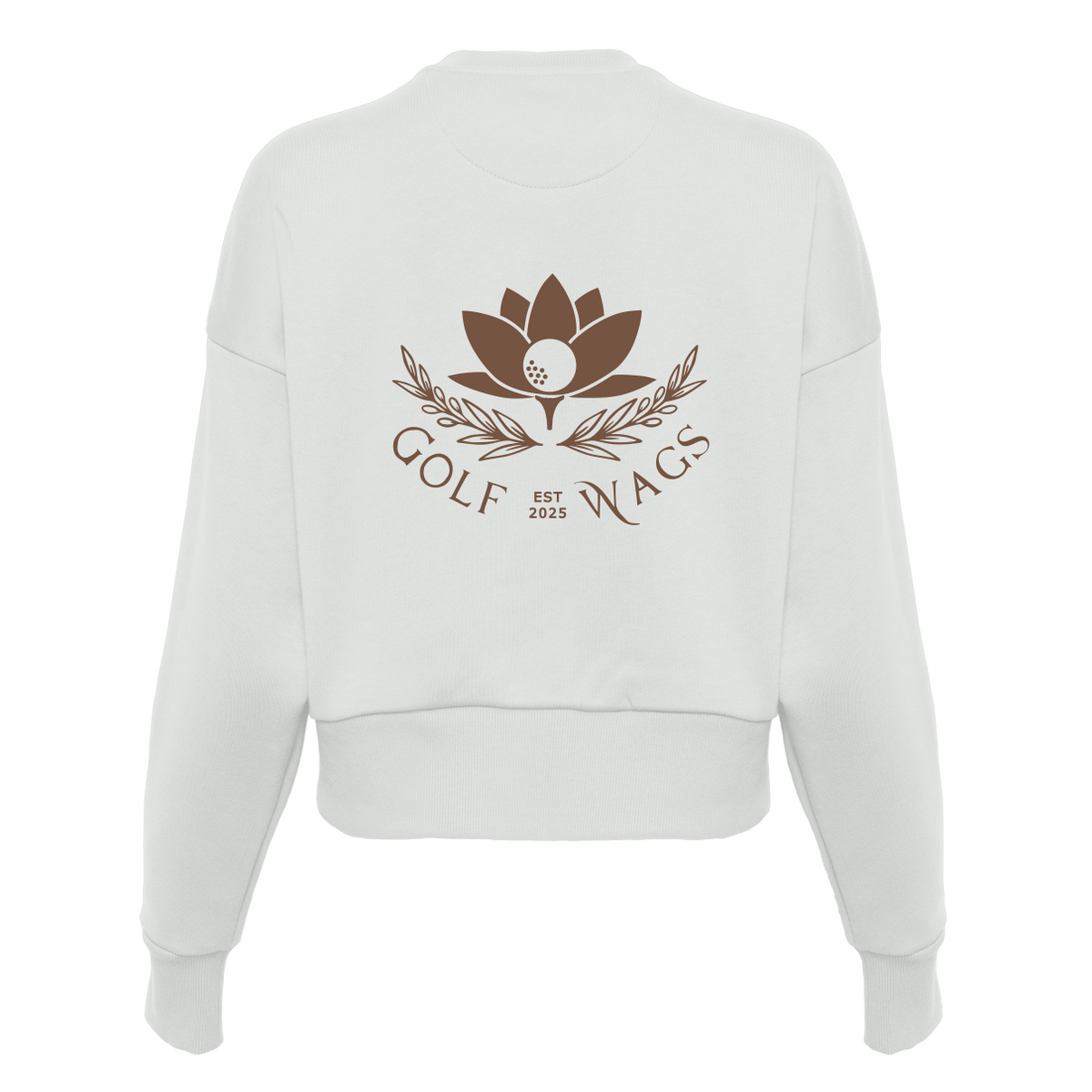 Text design cropped sweater in Bone