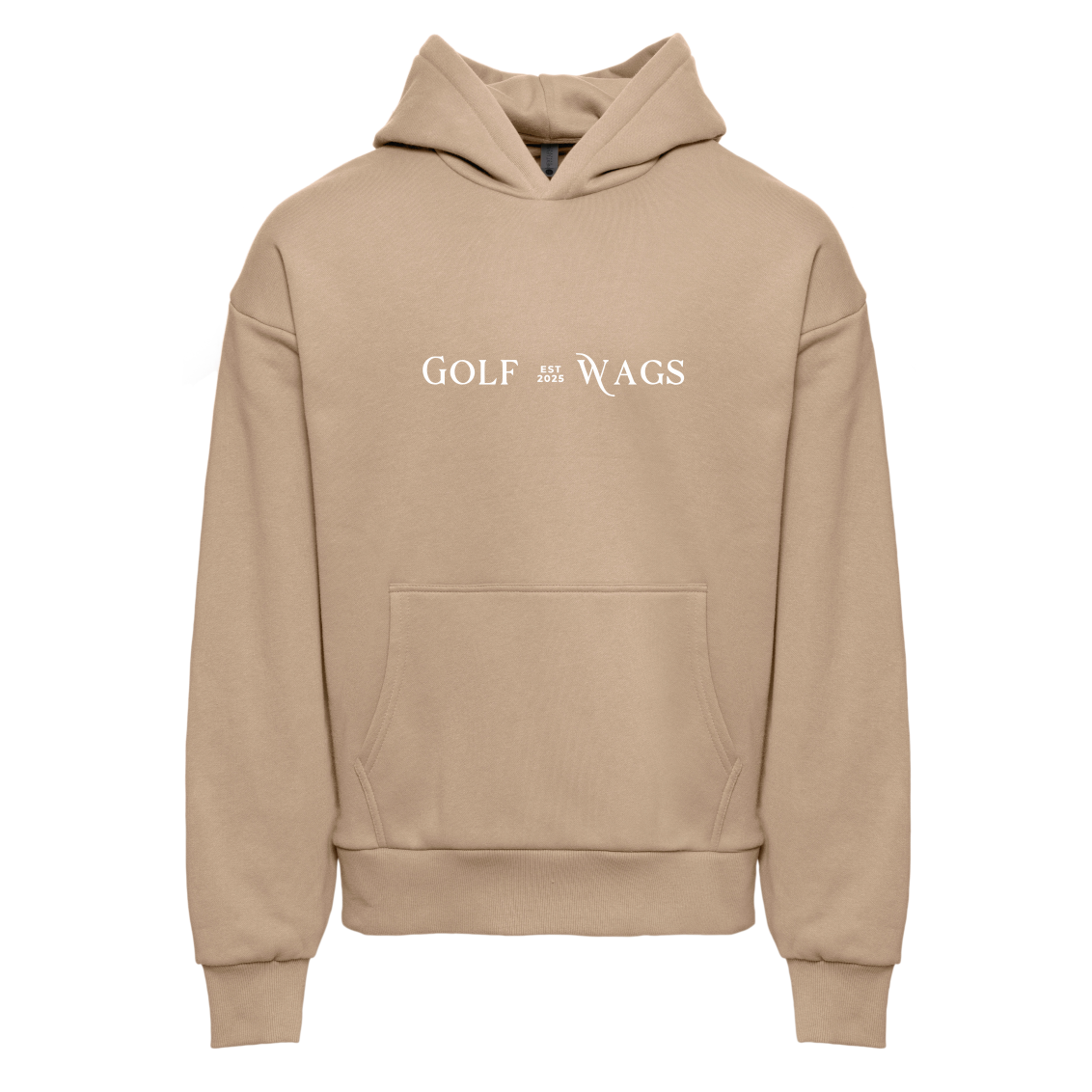 Oversized text hoodie in Tan