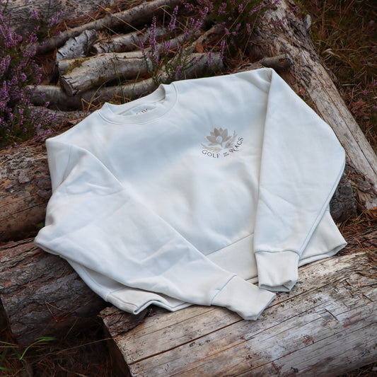 Cropped sweater in Bone