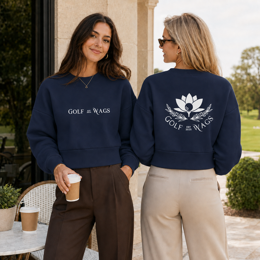 Text design cropped sweater in Navy