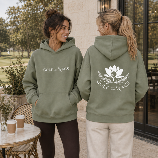 Oversized text hoodie in Olive
