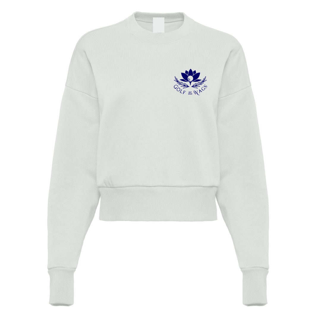 PGA Golf Wags Cropped Oversized Sweater in Bone with Reverse Design