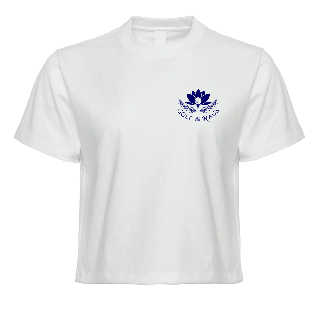 PGA Golf Wags Cropped Oversized T-Shirt in White with Reverse Design