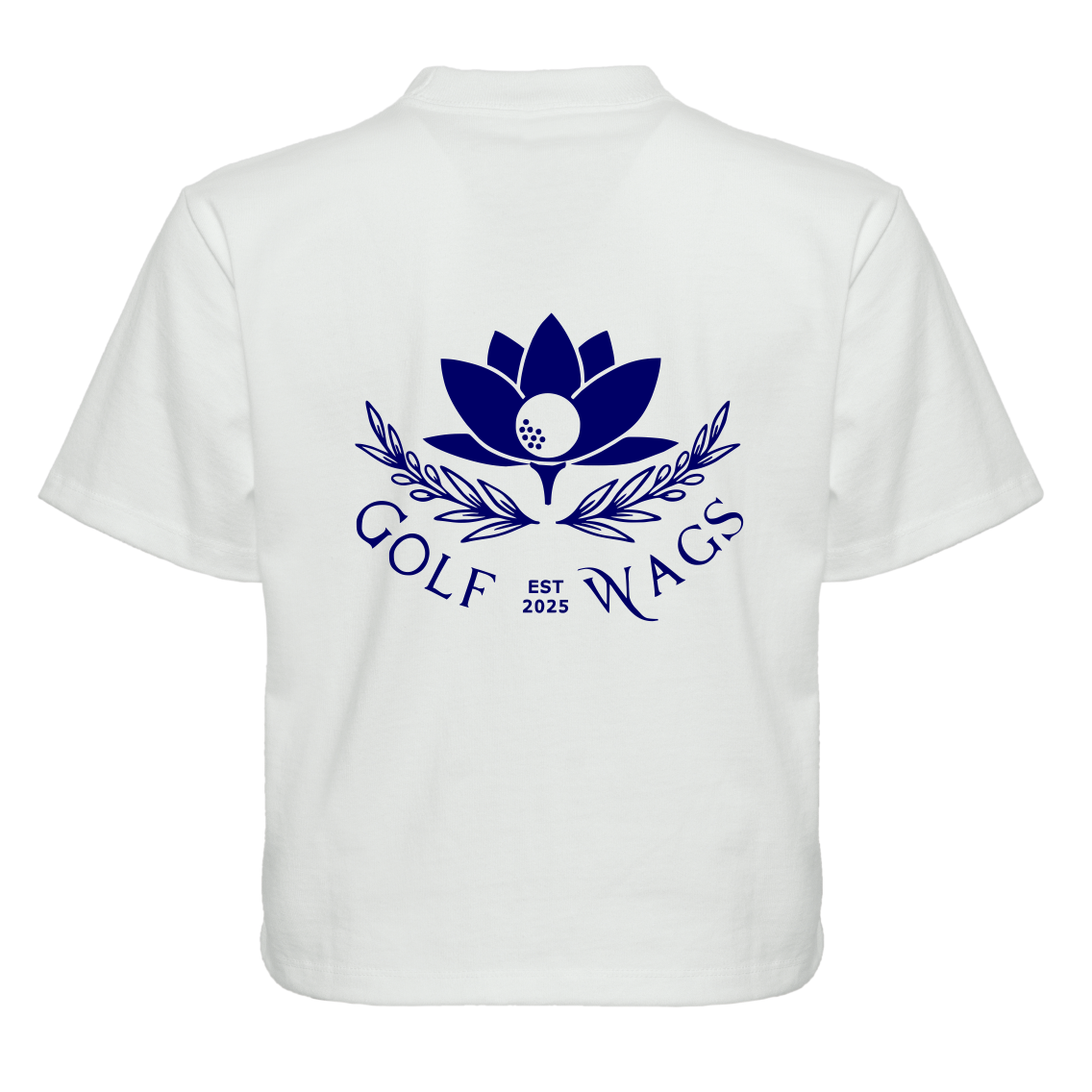 PGA Golf Wags Cropped Oversized T-Shirt in White with Reverse Design