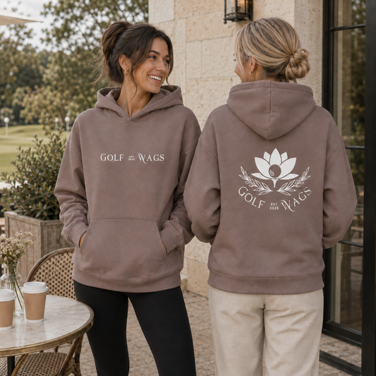 Oversized text hoodie in Shitake