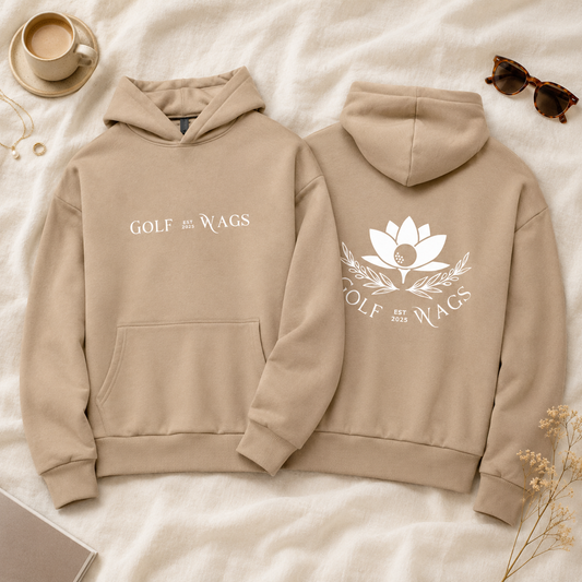 Oversized text hoodie in Tan