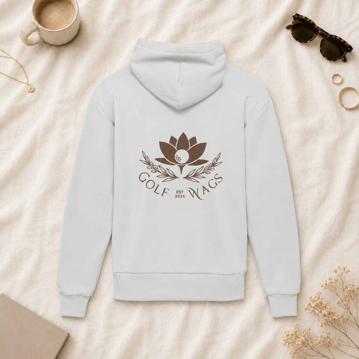 Oversized text hoodie in Bone