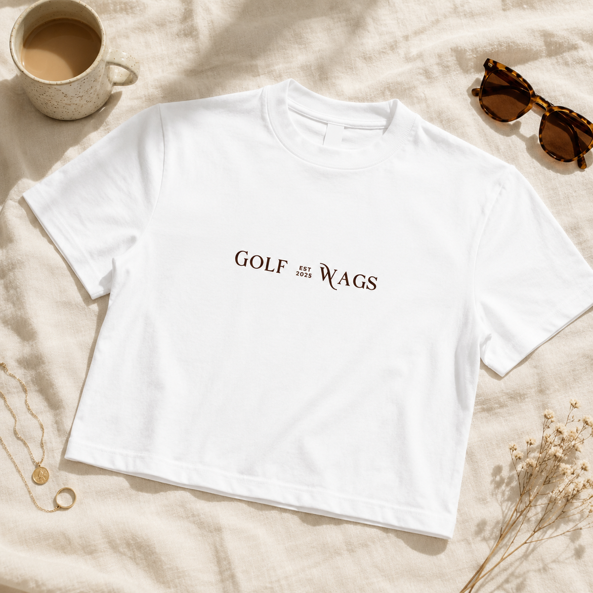 Cropped Oversized text design T-Shirt in White