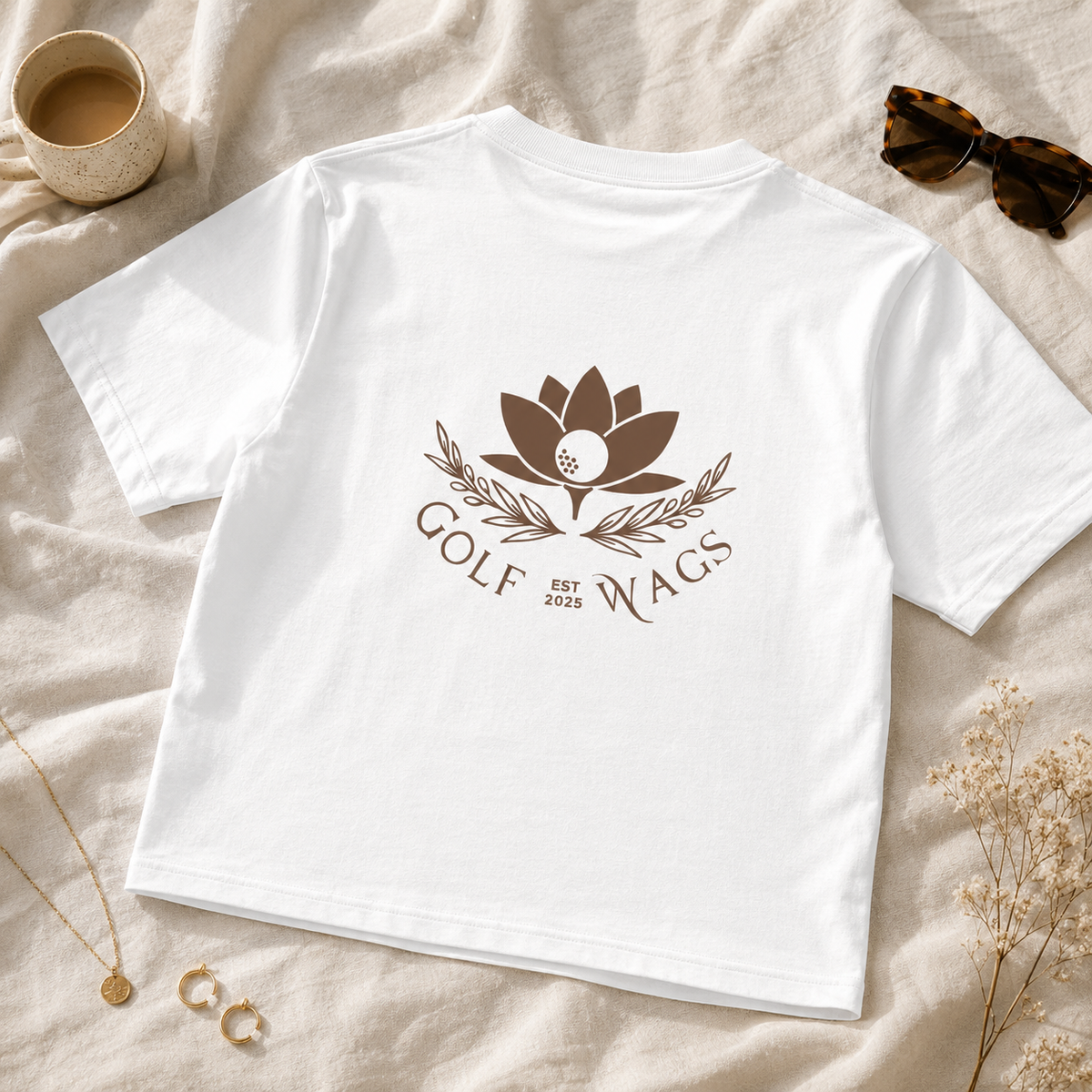 Cropped Oversized text design T-Shirt in White