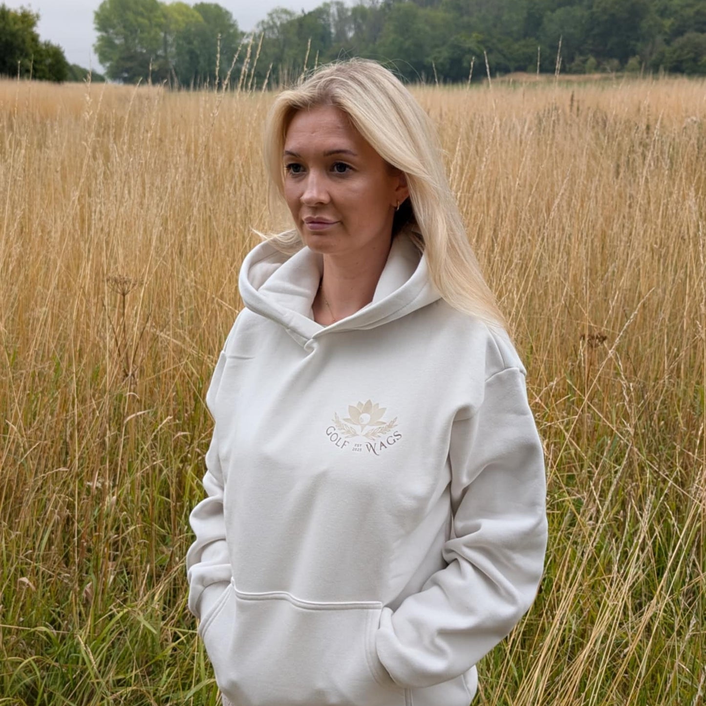 Oversized hoodie in Bone