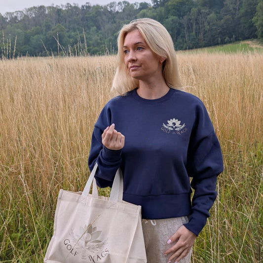 Cropped sweater in Navy