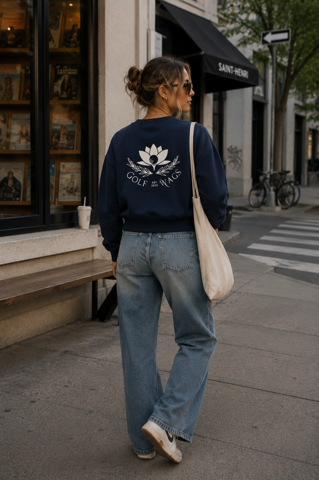 lost him to golf cropped sweater in Navy